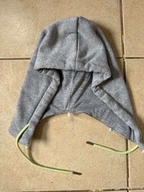 NWOT Removable Gray Hood with Neon Drawcords